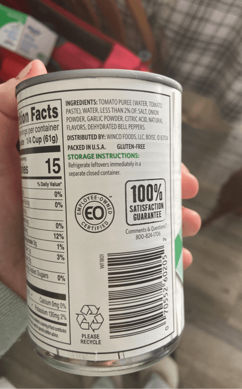 Winco Foods Tomato Sauce