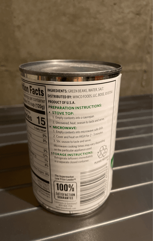 Winco Foods Cut Green Beans
