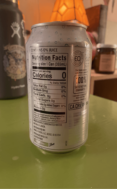 Winco Foods Lime Flavored Unsweetened Sparkling Water