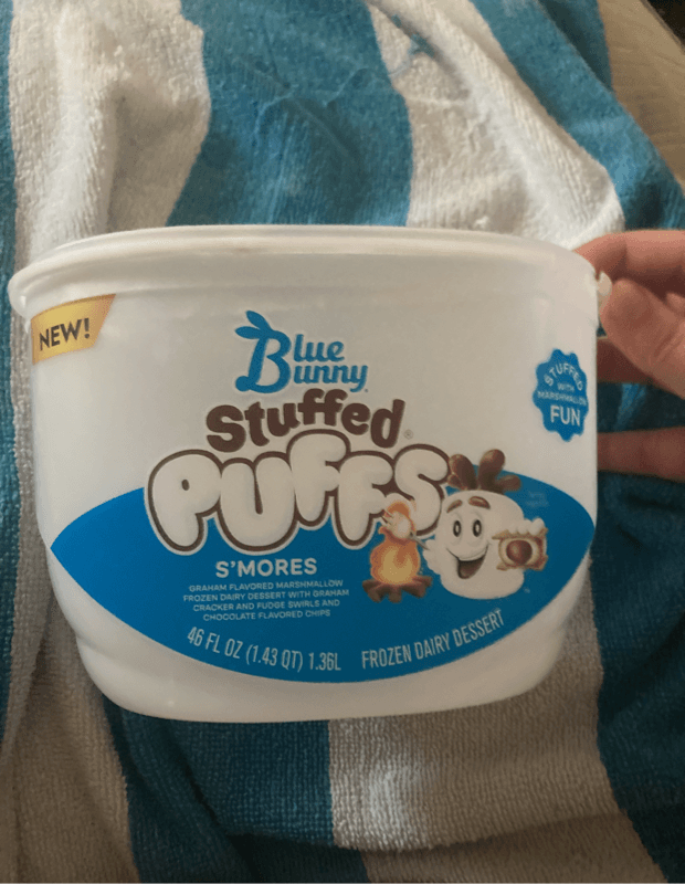 Blue Bunny Stuffed Puffs S'Mores  Dairy Dessert