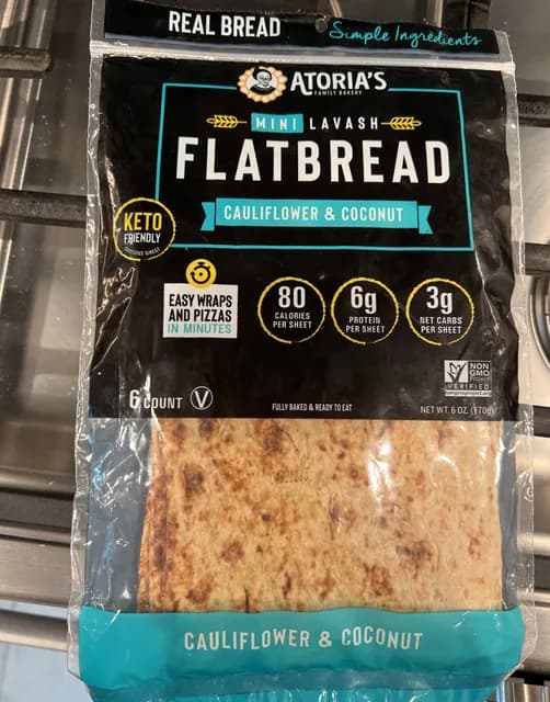 Atoria'S Family Bakery Mini Lavash Flatbread Cauliflower & Coconut