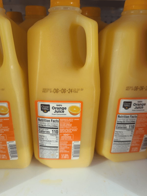 Clover Valley 100% Orange Juice From Concentrate