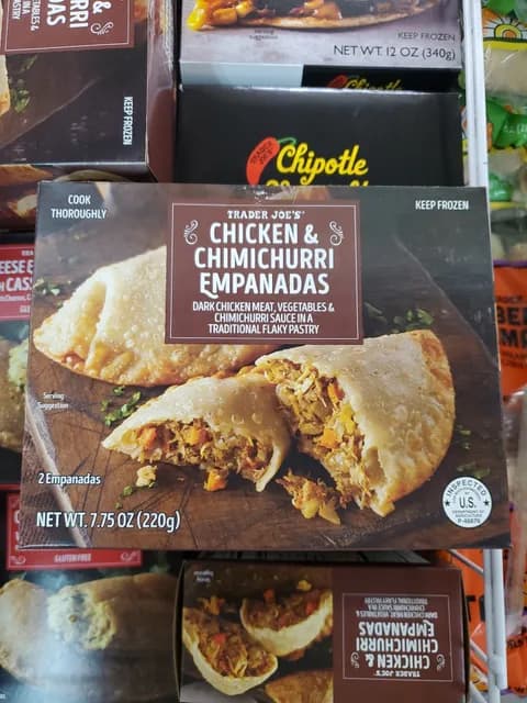 Trader Joe'S Chicken & Chimichurri Empanadas Dark Chicken Meat, Vegetables & Chimichurri Sauce In A Traditional Flaky Pastry