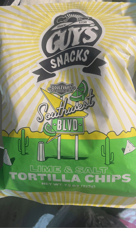 Guy'S Snacks Southwest Blvd Lime & Salt Tortilla Chips