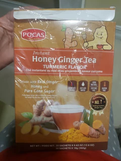 Pocas Instant Honey Ginger Tea Turmeric Flavor