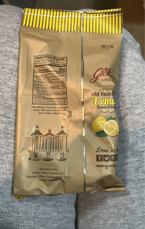 Gilliam Old Fashioned Lemon Sanded Drops