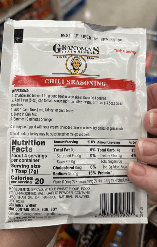 Grandma'S Seasonings Chili Seasoning