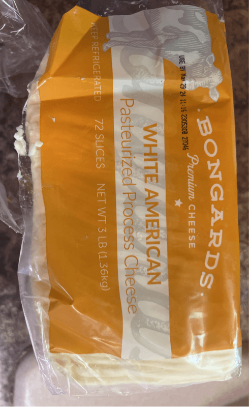 Bongards Premium Cheese White American Pasteurized Process Cheese