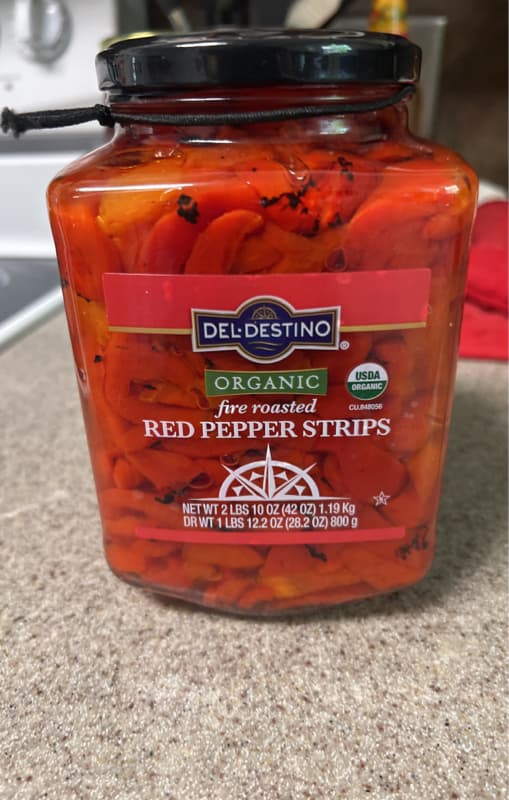 Del-Destino Organic Fire Roasted Red Pepper Strips