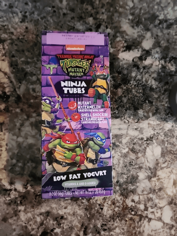 Nickelodeon Teenage Mutant Ninja Turtles Mutant Mayhem Ninja Tubes Mutant Watermelon And Shell Shock In Strawberry Low Fat Yogurt