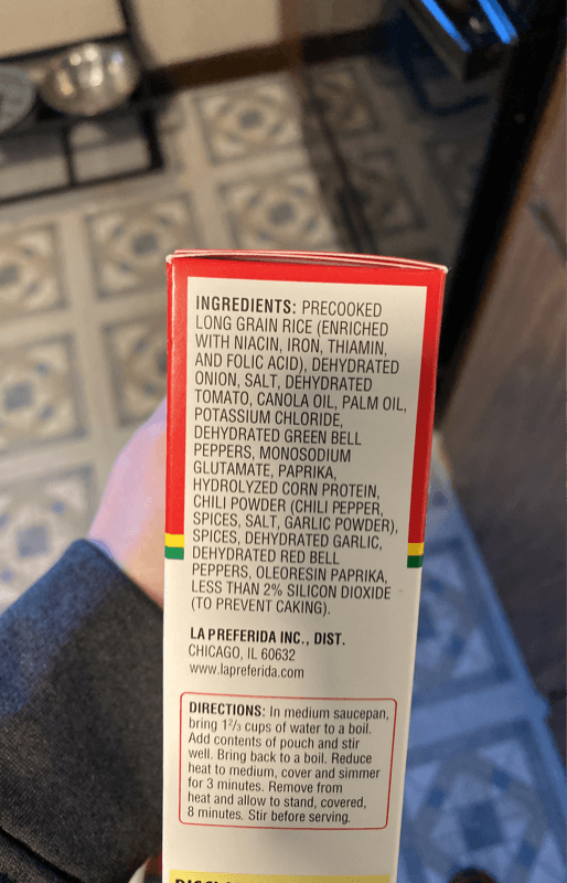 Is it Gluten Free? La Preferida Rice Spanish Box