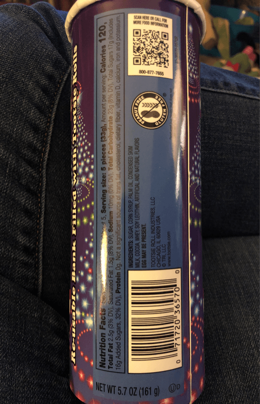 Tootsie Roll Re-Usable Bank Filled With Tootsie Rolls