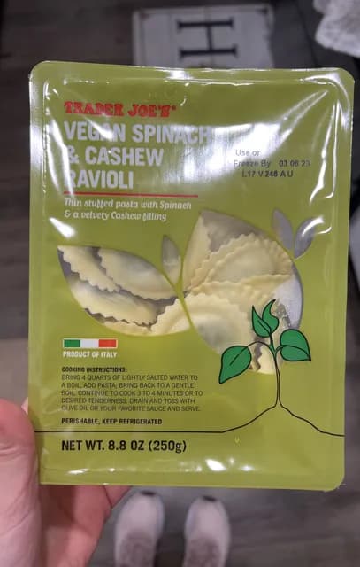 Trader Joe'S Vegan Spinach & Cashew Ravioli