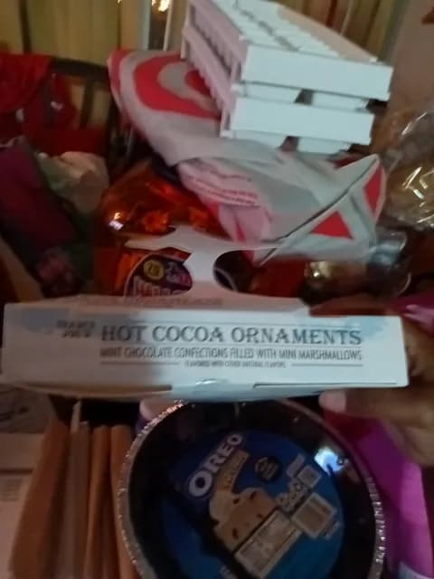 Trader Joe'S Hot Cocoa Ornaments, Mint Chocolate Confections With Mini Marshmallows
