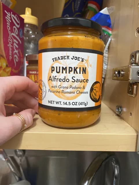 Trader Joe's Pumpkin Alfredo Sauce With Grana Padano & Pecorino Romano Cheeses