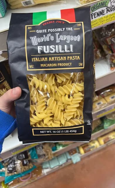 Trader Joe's World's Largest Fusilli Italian Artisan Pasta