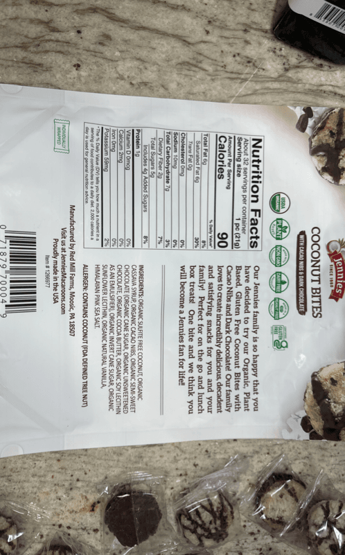 Jennie'S Coconut Bites With Cacao Nibs & Dark Chocolate