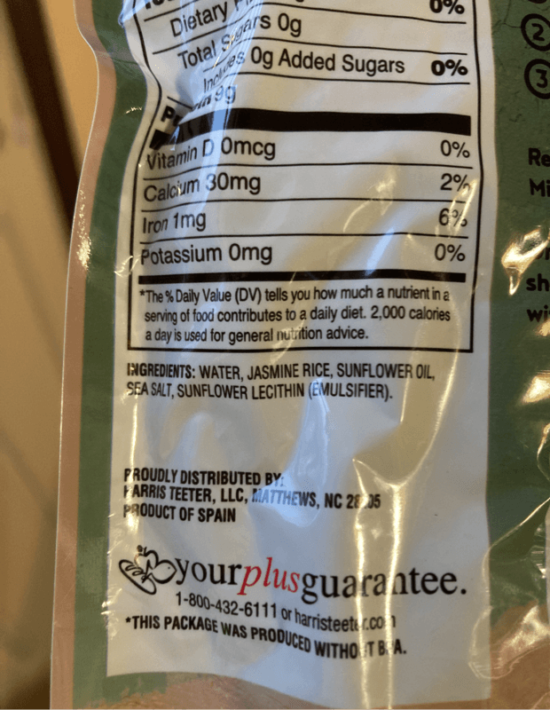 Harris Teeter 90 Second Jasmine Rice