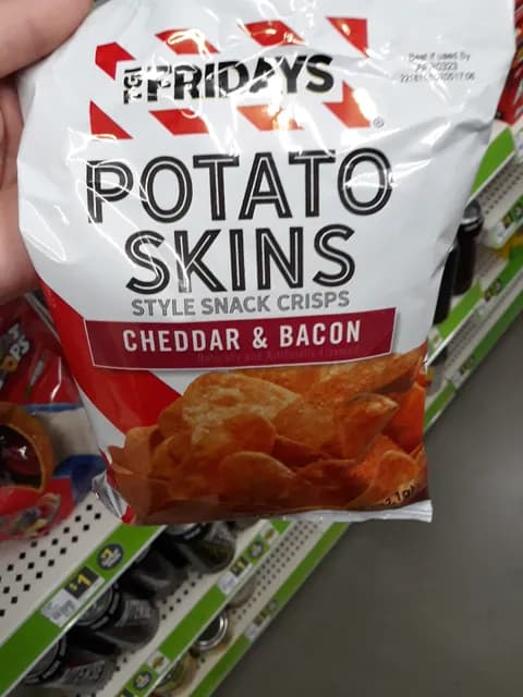 Tgi Fridays Potato Skins Style Snack Crisps Cheddar & Bacon