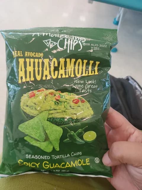 A-Maize-Ing Chips Real Avocado Ahuacamolli Seasoned Tortilla Chips Spicy Guacamole