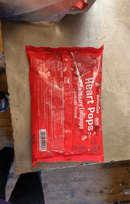 Valentine Heart Pops Strawberry Lollipops 14 Pops