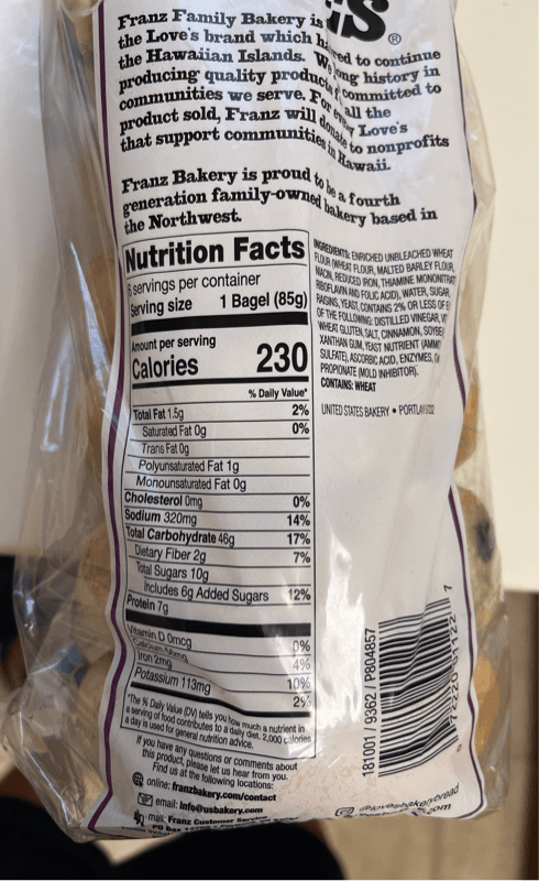 Love'S Cinnamon Raisin 6 Bagels