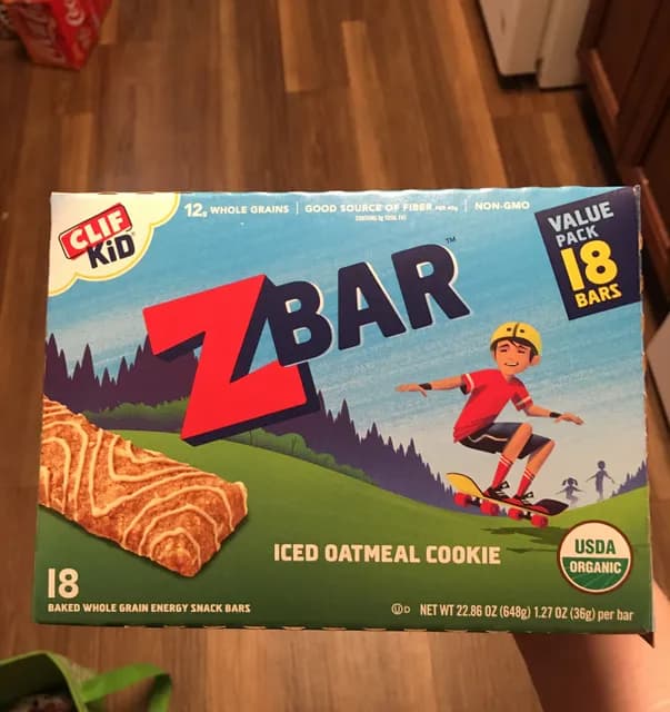 Clif Kid Zbar Iced Oatmeal Cookie Baked Whole Grain Energy Snack Bars