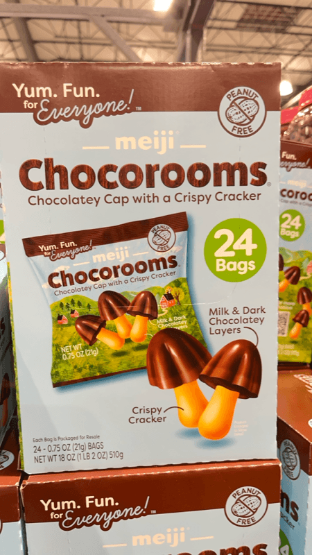 Meiji Chocorooms Chocolatey Cap With A Crispy Cracker, 24 Bags