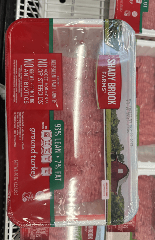 Shady Brook Farms Ground Turkey 93% Lean - 7% Fat