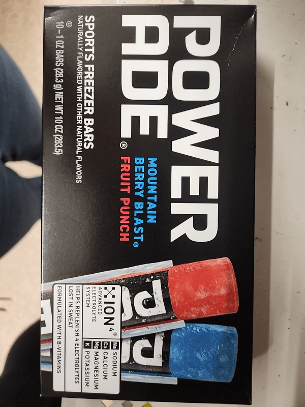 Power Aded Mountain Berry Blast Fruit Punch Sports Freezer Bars