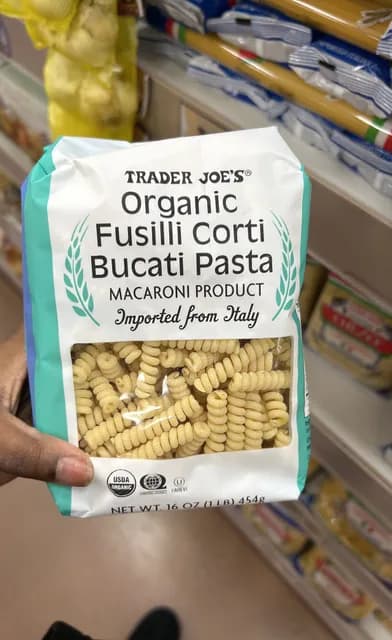 Trader Joe's Organic Fusilli Corti Bucati Pasta