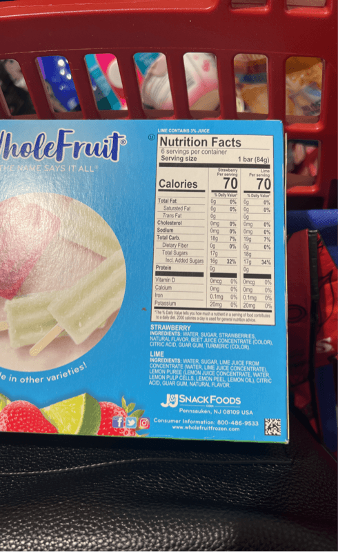 Whole Fruit Lime & Strawberry Fruit Bars