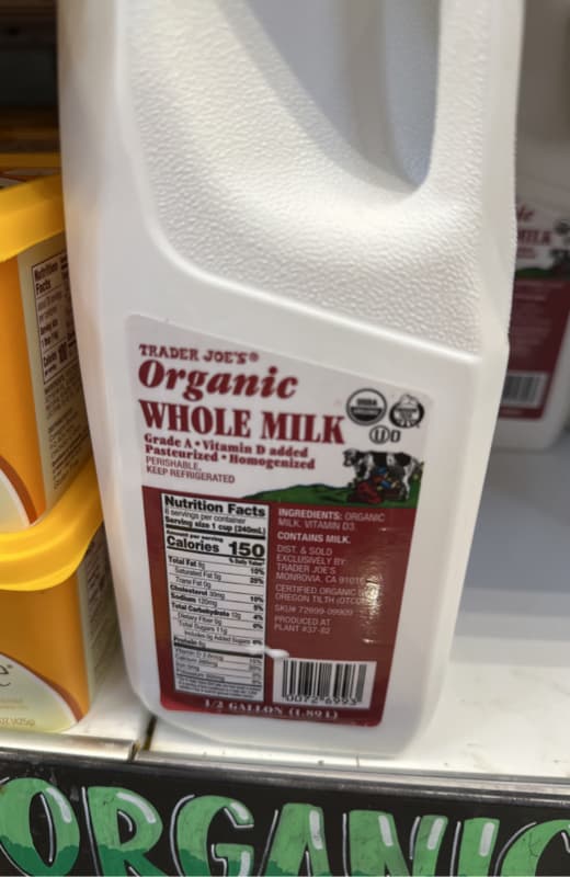 Trader Joe'S Organic Whole Milk