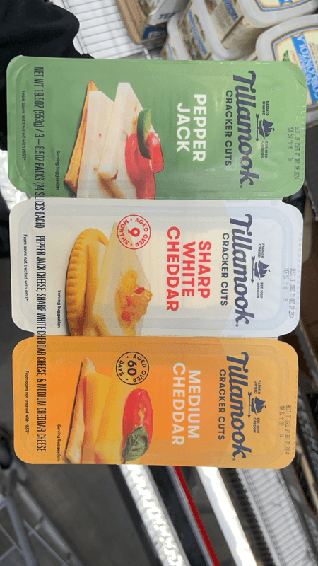 Tillamook Cracker Cuts Pepper Jack, Sharp White Cheddar, Medium Cheddar Cheese