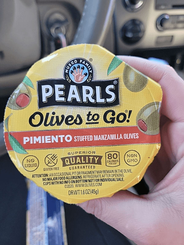 Pearls Olives To Go! Pimiento Stuffed Manzanilla Olives