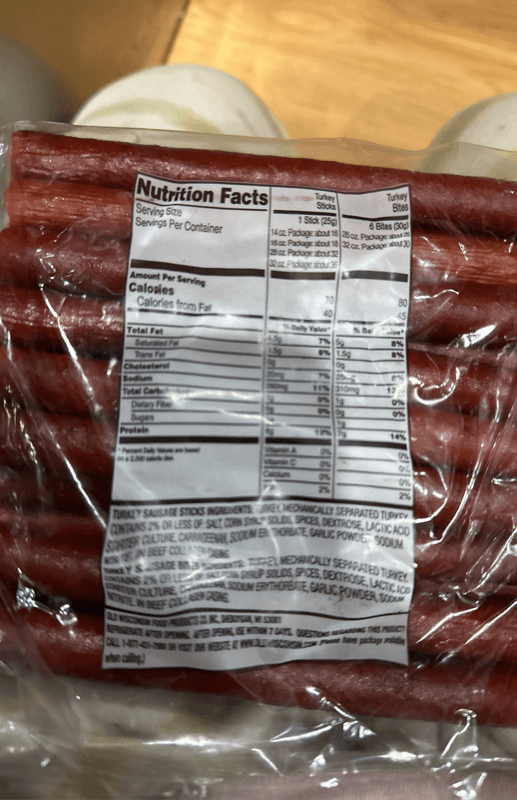 Old Wisconsin Turkey Sausage Snack