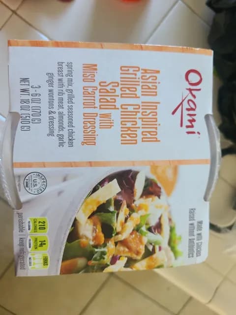 Okami Asian Inspired Grilled Chicken Salad With Miso Carrot Dressing
