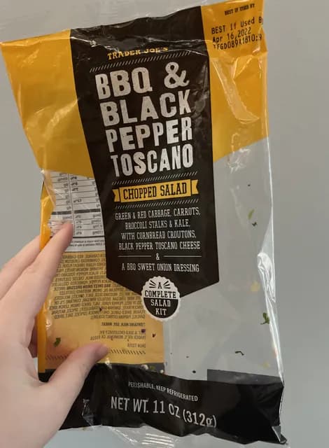 Trader Joe'S Bbq & Black Pepper Toscano Chopped Salad Kit