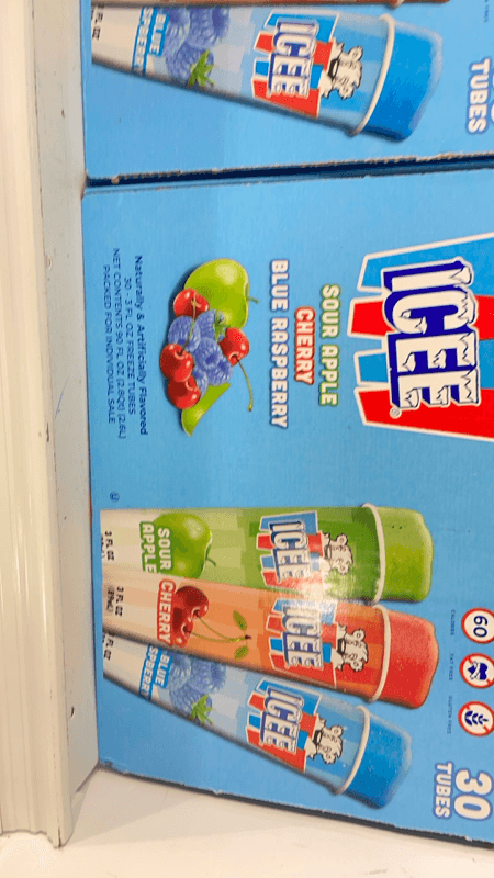 Icee Sour Apple Cherry Blue Raspberry Freeze Tubes