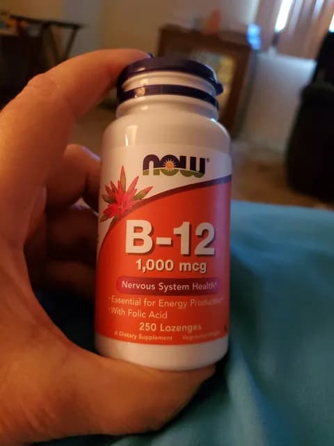 Now 1,000 Mcg B-12 Nervous System Health 250 Lozenges, Vegetarian/Vegan
