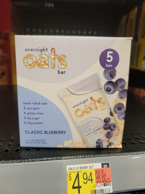Overnight Oats Bar Classic Blueberry
