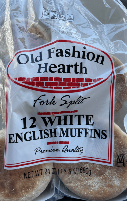 Old Fashion Hearth Fork Split 12 White English Muffins