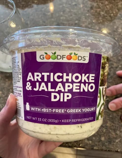 Good Foods Artichoke & Jalapeno Dip With Rbst-Free Greek Yogurt