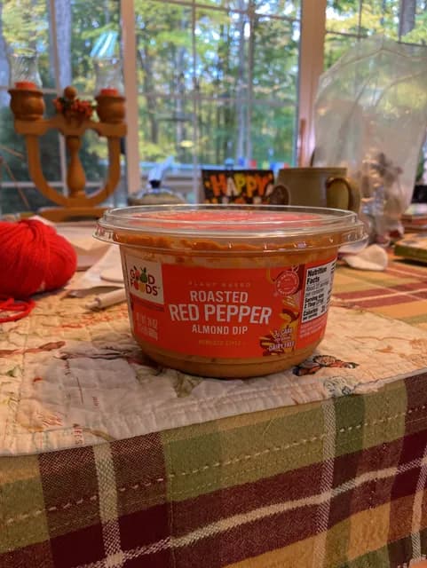 Good Foods Plant Based Roasted Red Pepper Almond Dip Romesco Style