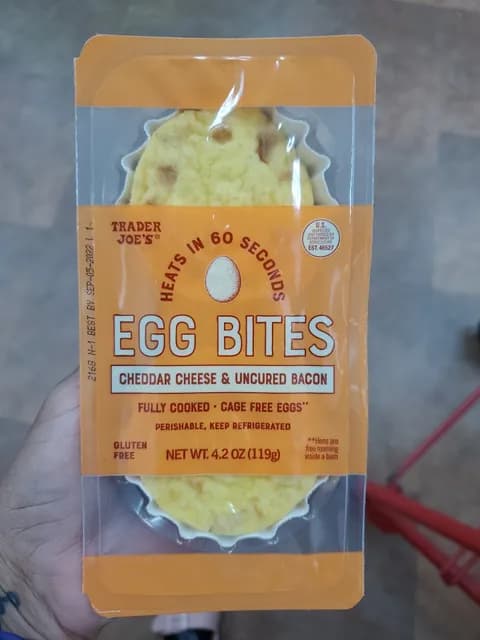 Trader Joe'S Egg Bites Cheddar Cheese & Uncured Bacon