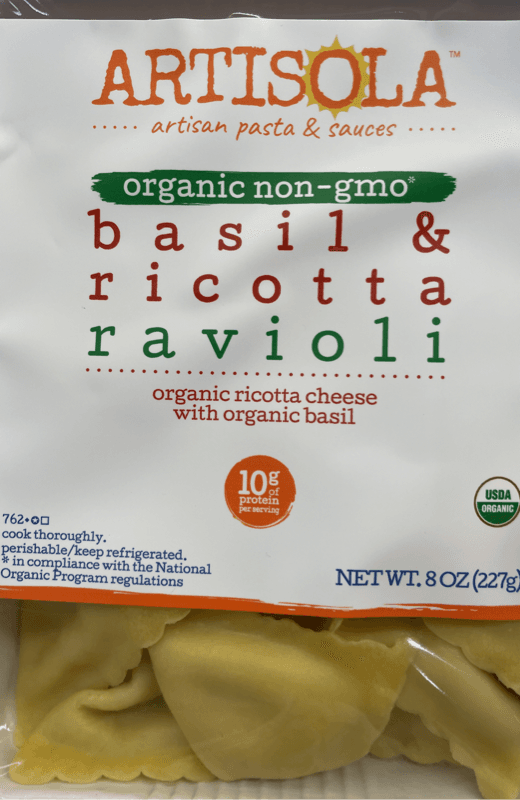 Artisola Organic Basil & Ricotta Ravioli