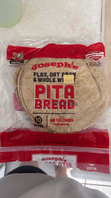 Joseph'S Flax, Oat Bran And Whole Wheat Pita Bread