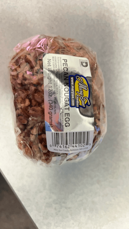 Mary Sue Candies Pecan Nougat Egg