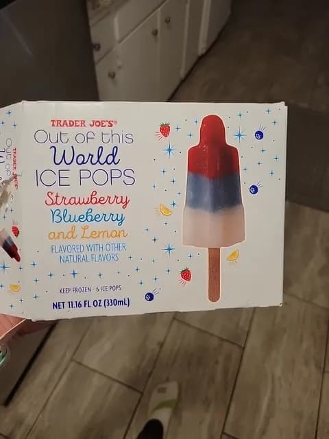 Trader Joe'S Out Of This World Ice Pops Strawberry Blueberry & Lemon