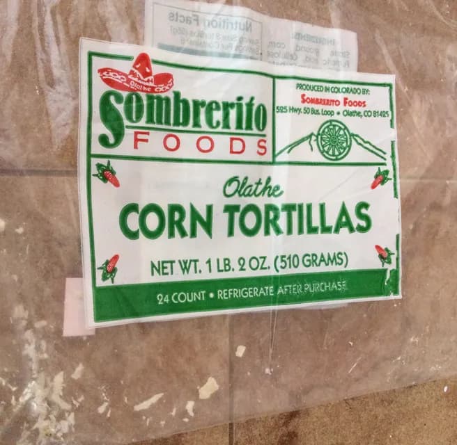 Sombrerito Foods Olathe Corn Tortillas